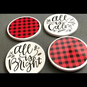 Christmas Ceramic Coasters - Set Of 4